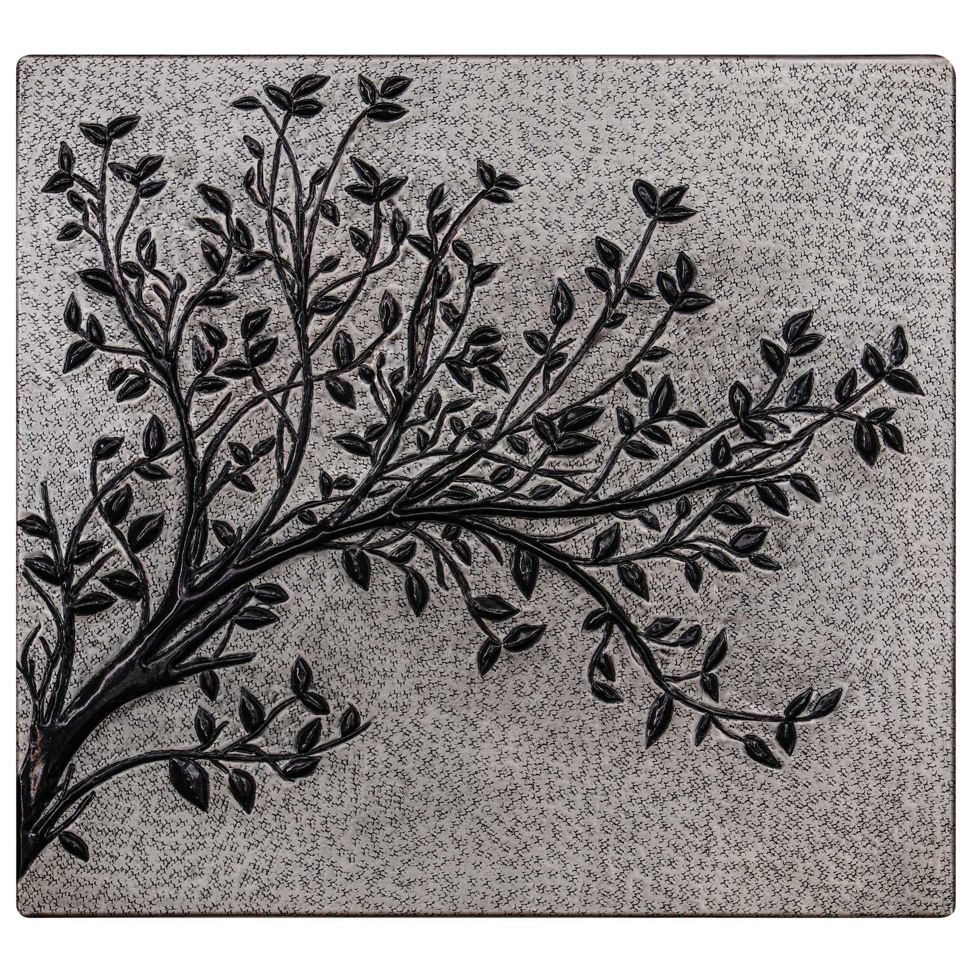 Gray & Black Copper Tree Branches Backsplash | Modern Copper Kitchen Backsplash Panel - Natuross