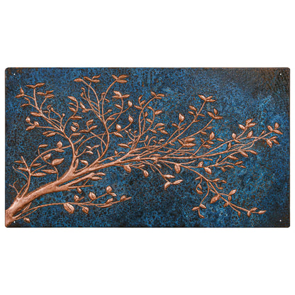 Blue Copper Tree Branches Backsplash | Artistic Handmade Copper Kitchen Backsplash Panel - Natuross