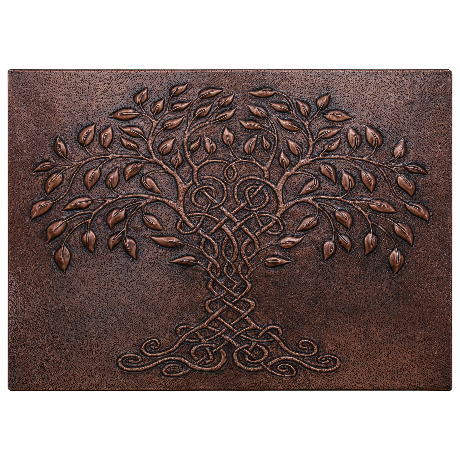 Tree of Life Copper Backsplash – Brown Patina | Handmade Celtic Inspired Kitchen Wall Tile - Natuross