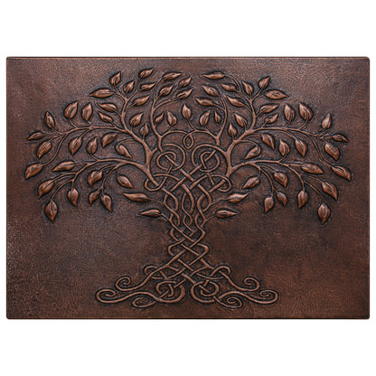 Tree of Life Copper Backsplash – Brown Patina | Handmade Celtic Inspired Kitchen Wall Tile - Natuross