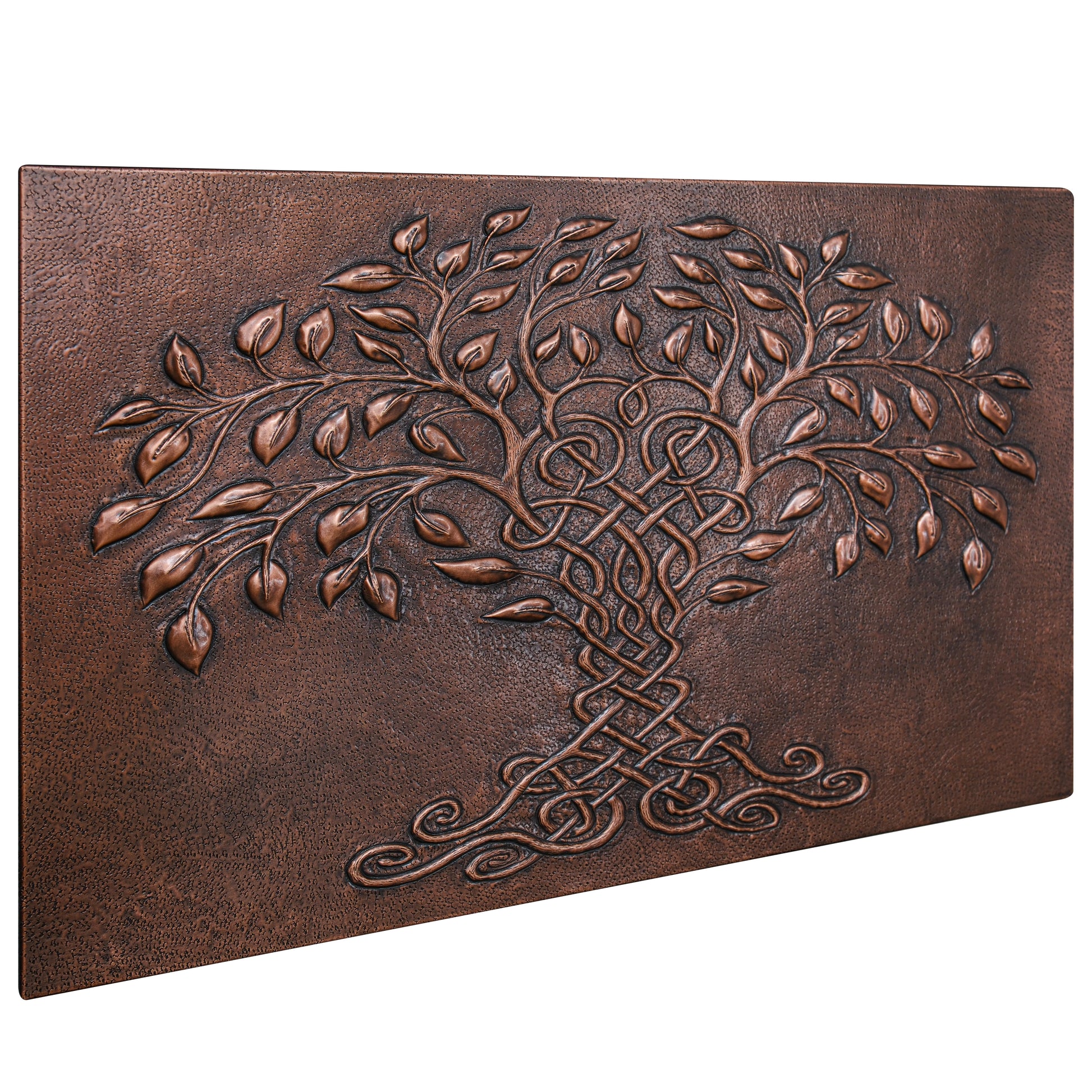 Tree of Life Copper Backsplash – Brown Patina | Handmade Celtic Inspired Kitchen Wall Tile - Natuross