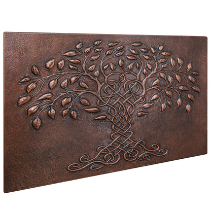 Tree of Life Copper Backsplash – Brown Patina | Handmade Celtic Inspired Kitchen Wall Tile - Natuross