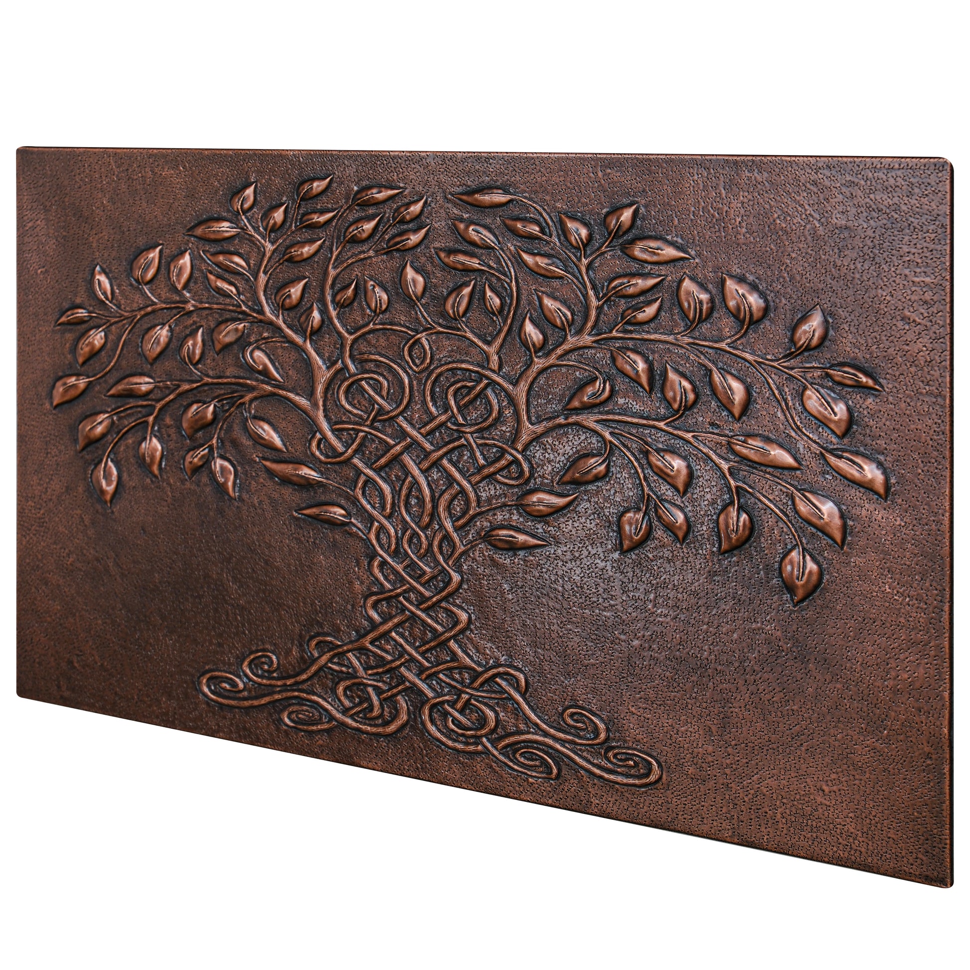 Tree of Life Copper Backsplash – Brown Patina | Handmade Celtic Inspired Kitchen Wall Tile - Natuross