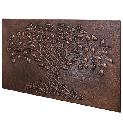 Tree of Life Copper Backsplash – Brown Patina | Handmade Celtic Inspired Kitchen Wall Tile - Natuross
