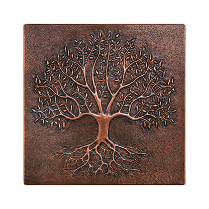 Rustic Brown Tree With Roots Copper Backsplash | Handmade Farmhouse Copper Kitchen Backsplash Panel - Natuross