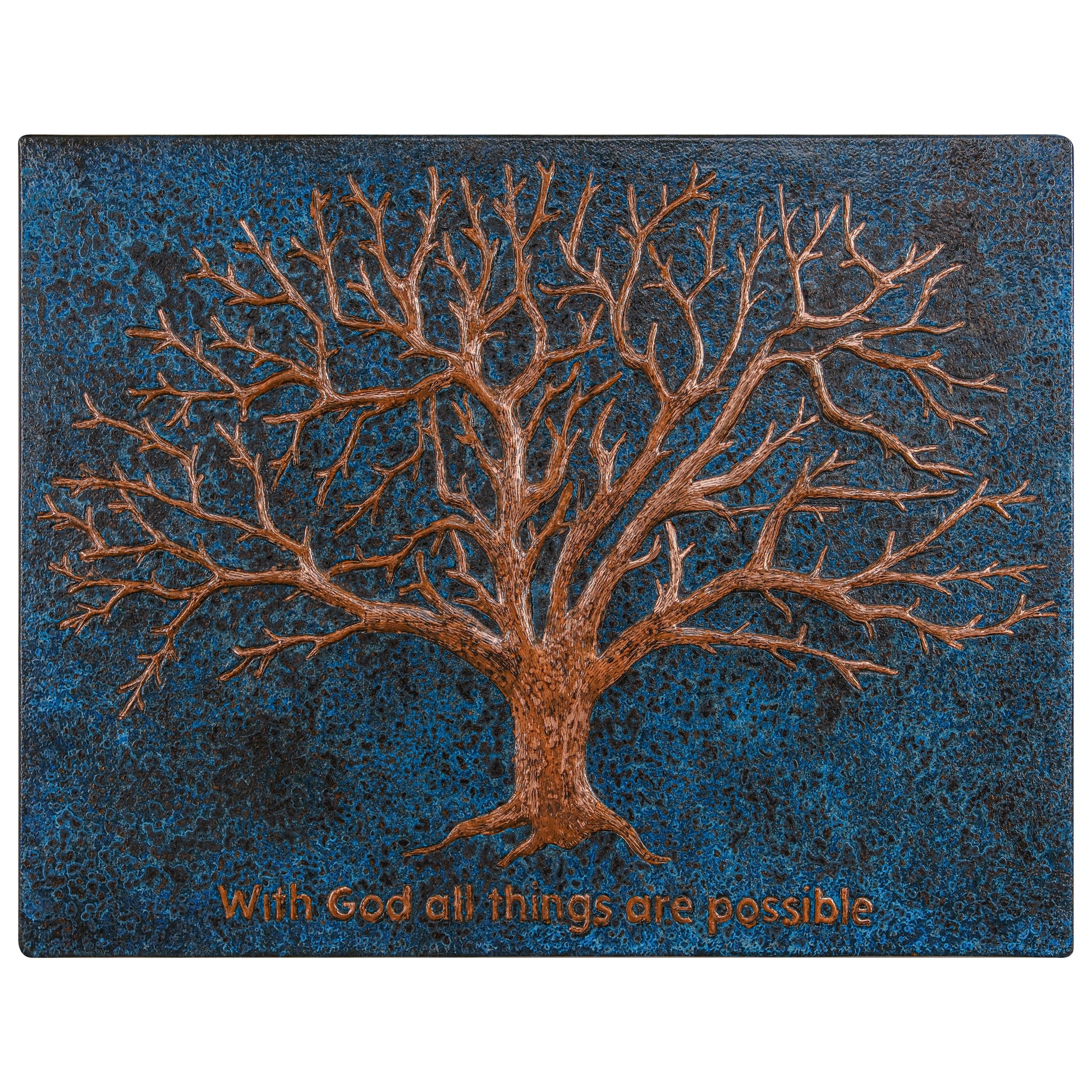 Eternal Tree Copper Backsplash in Blue - Natuross