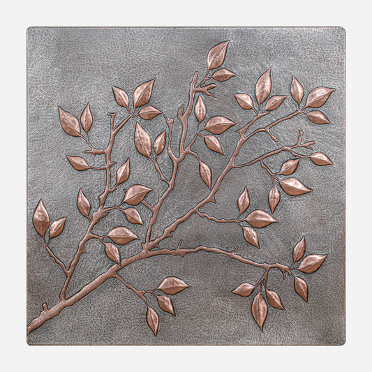 Copper Backsplash (Tree Branches and Leaves, Silver&Copper Color)