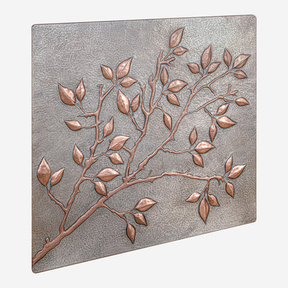 Copper Backsplash (Tree Branches and Leaves, Silver&Copper Color)