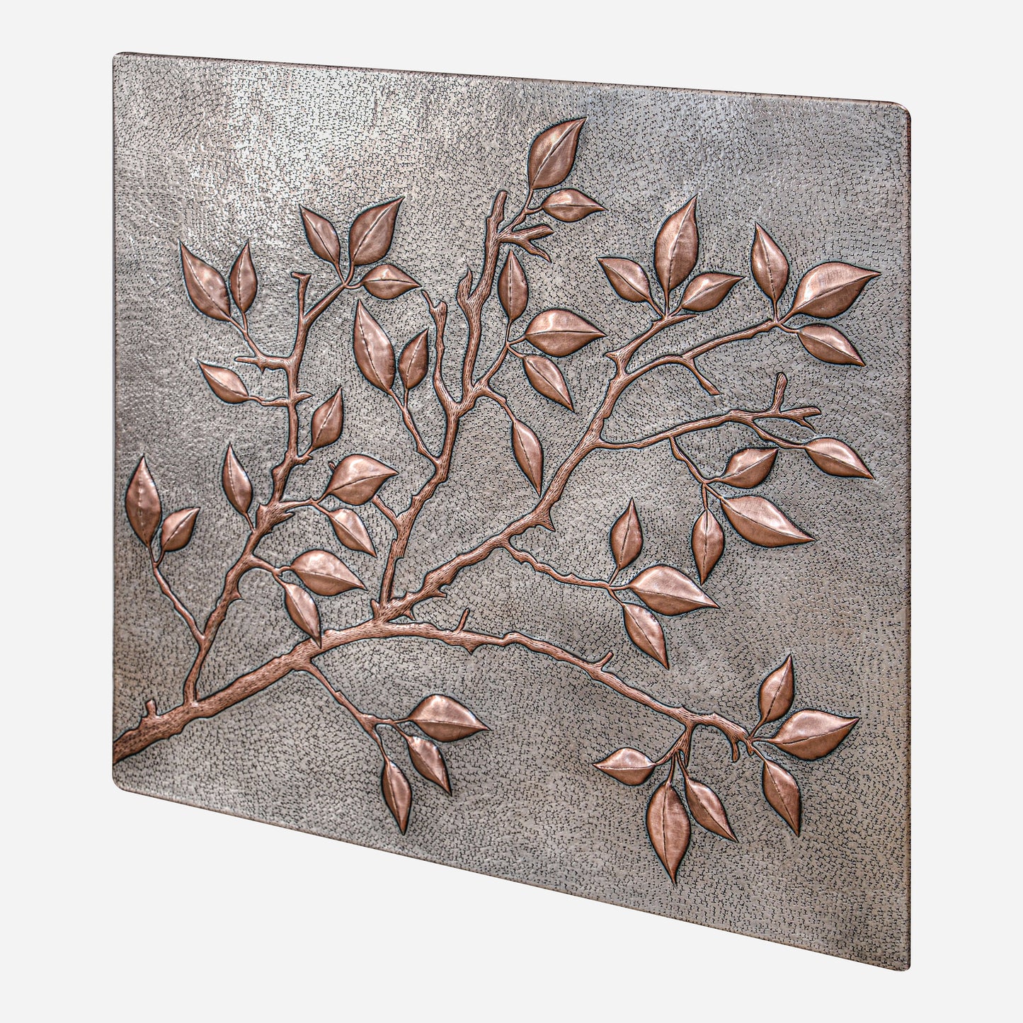 Copper Backsplash (Tree Branches and Leaves, Silver&Copper Color)