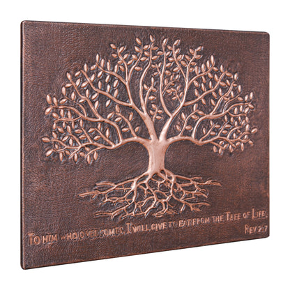 Rustic Brown Tree With Roots Copper Backsplash | Handmade Farmhouse Copper Kitchen Backsplash Panel - Natuross