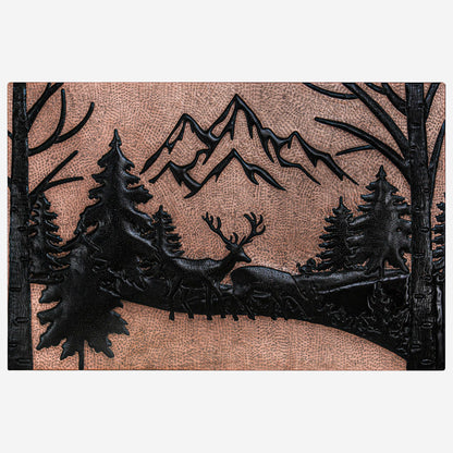 Custom Copper Kitchen Tile - Enchanted Forest and Mountain Vista