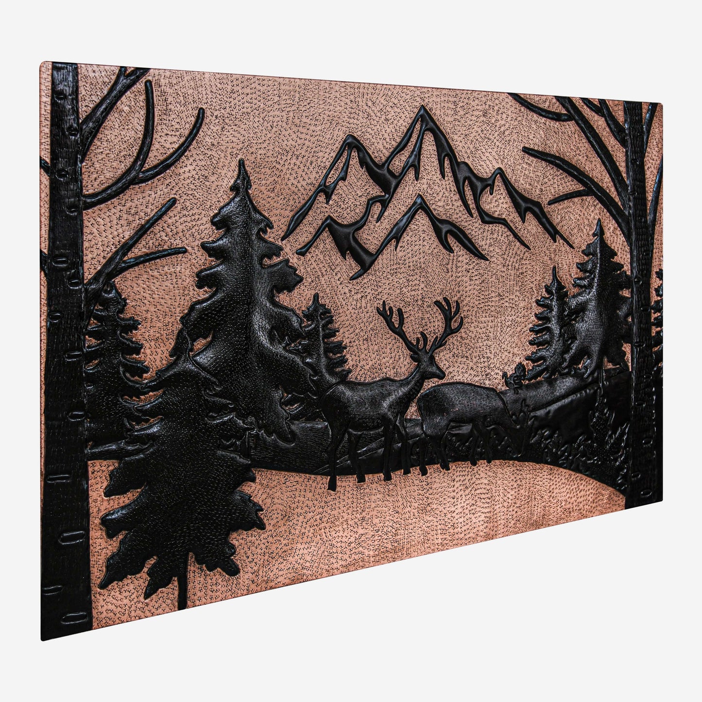 Custom Copper Kitchen Tile - Enchanted Forest and Mountain Vista