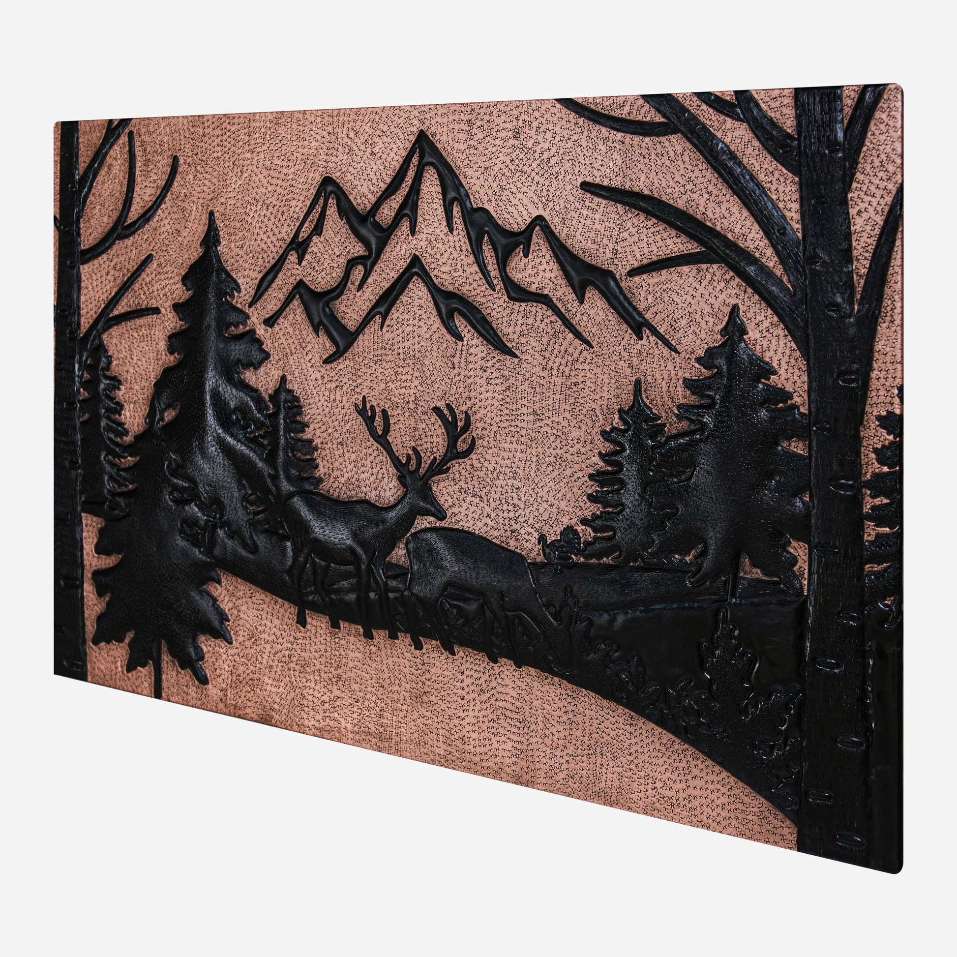 Custom Copper Kitchen Tile - Enchanted Forest and Mountain Vista