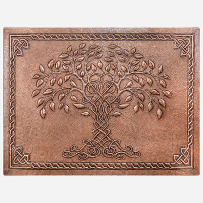 Copper Tree of Life Backsplash | Handmade Copper Kitchen Wall Art