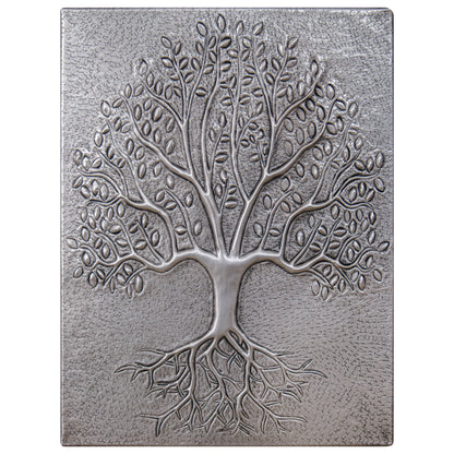 Gray Tree With Roots Copper Backsplash | Metallic Handmade Copper Kitchen Backsplash Panel - Natuross