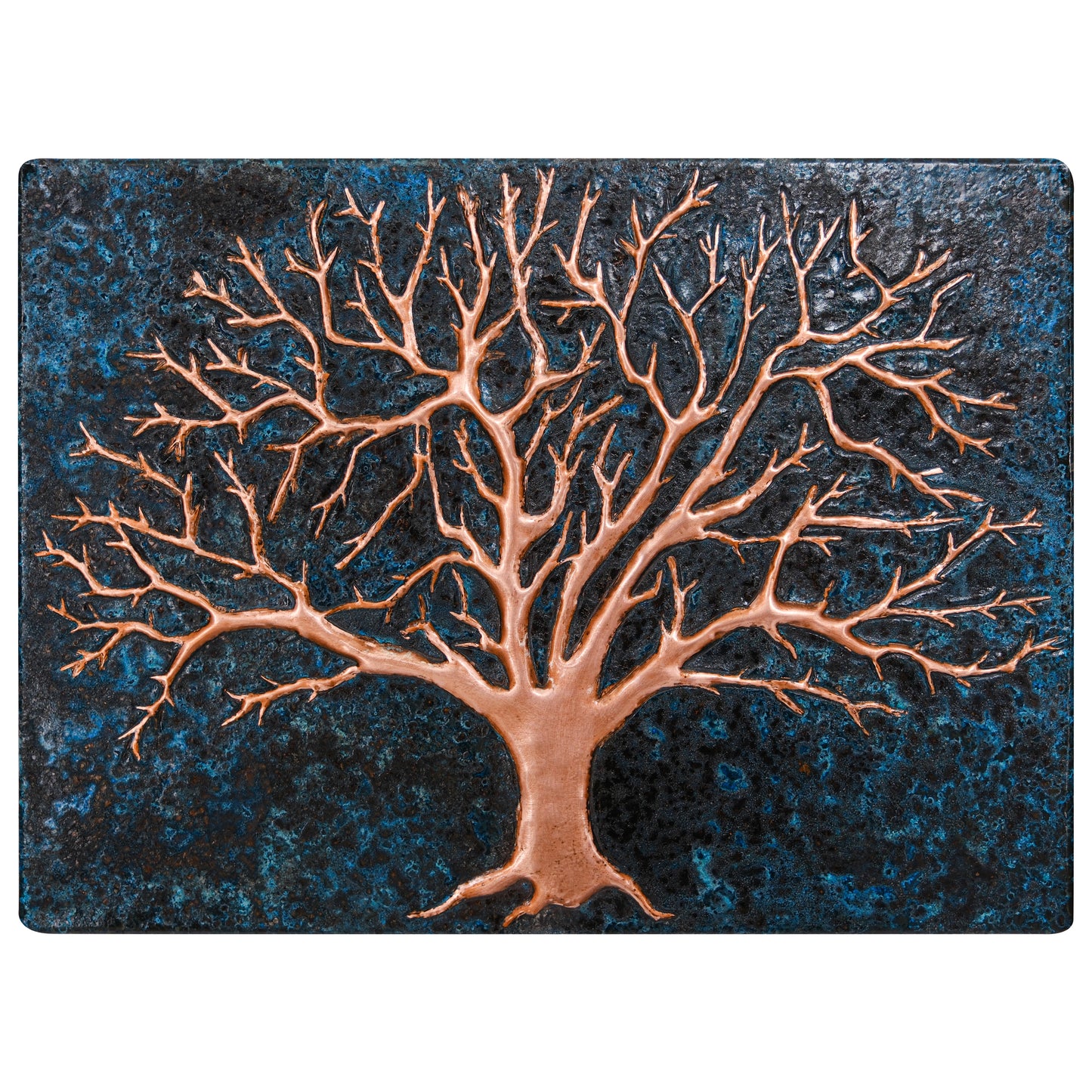 Eternal Tree Copper Backsplash in Blue - Natuross