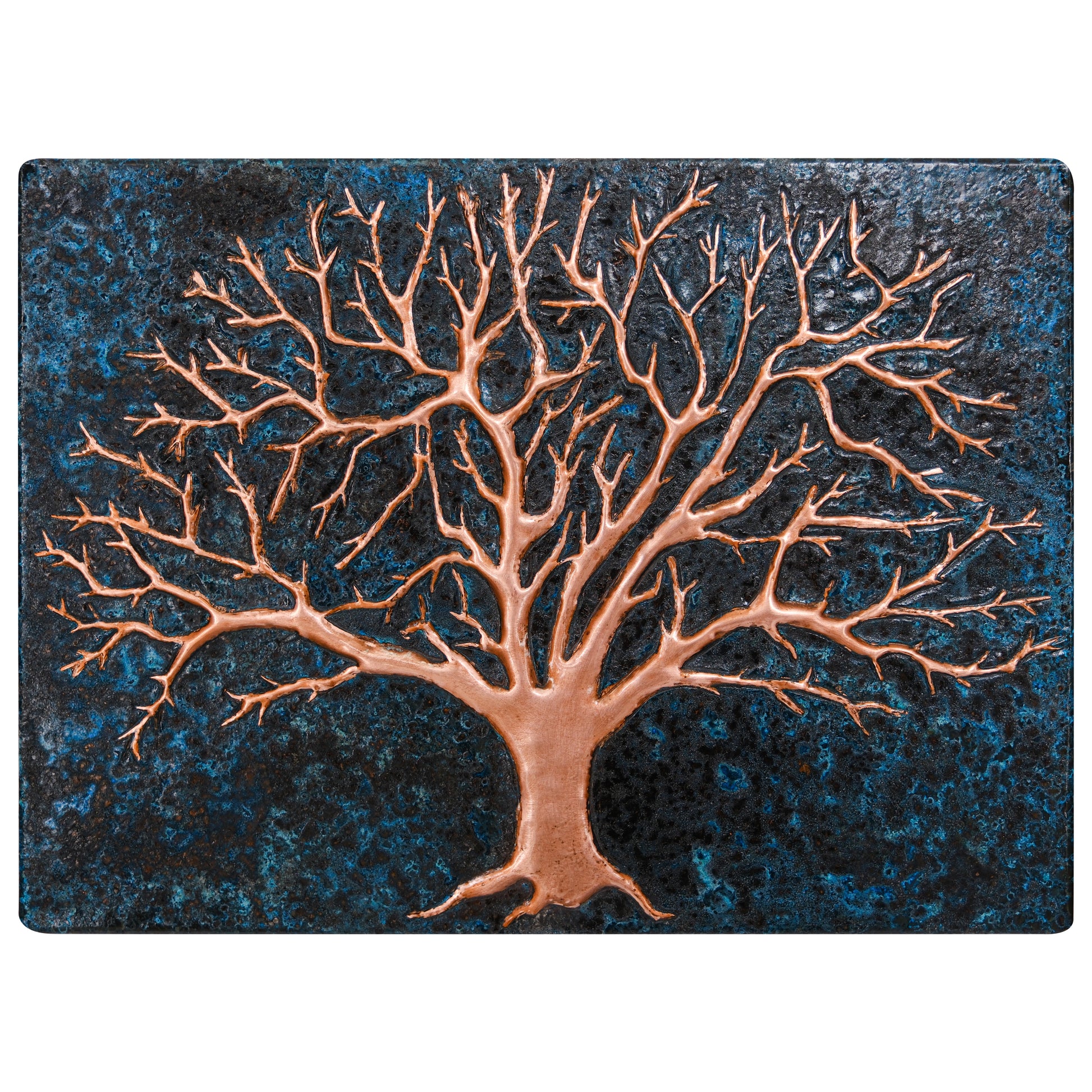 Eternal Tree Copper Backsplash in Blue - Natuross