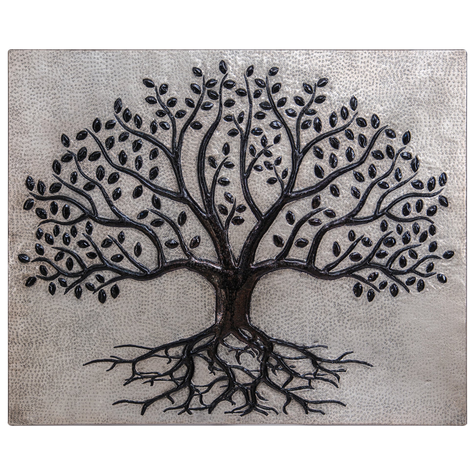 Gray & Black Tree With Roots Backsplash | Contemporary Handmade Copper Kitchen Backsplash Panel - Natuross