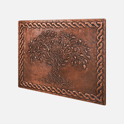 Copper Backsplash (Tree of Life with Celtic Border, Brown Patina)