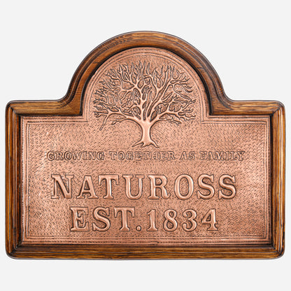 Copper Old House Name Sign (Tree of Life, Personalized with Family Name)