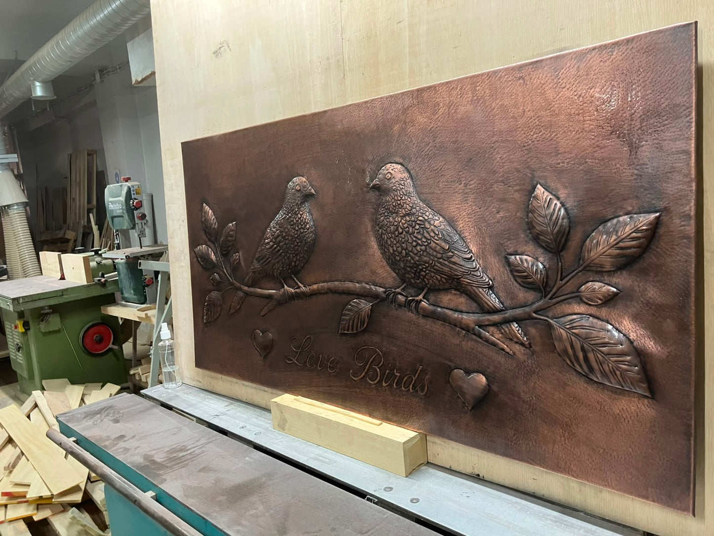 Love Birds Copper Backsplash Panel