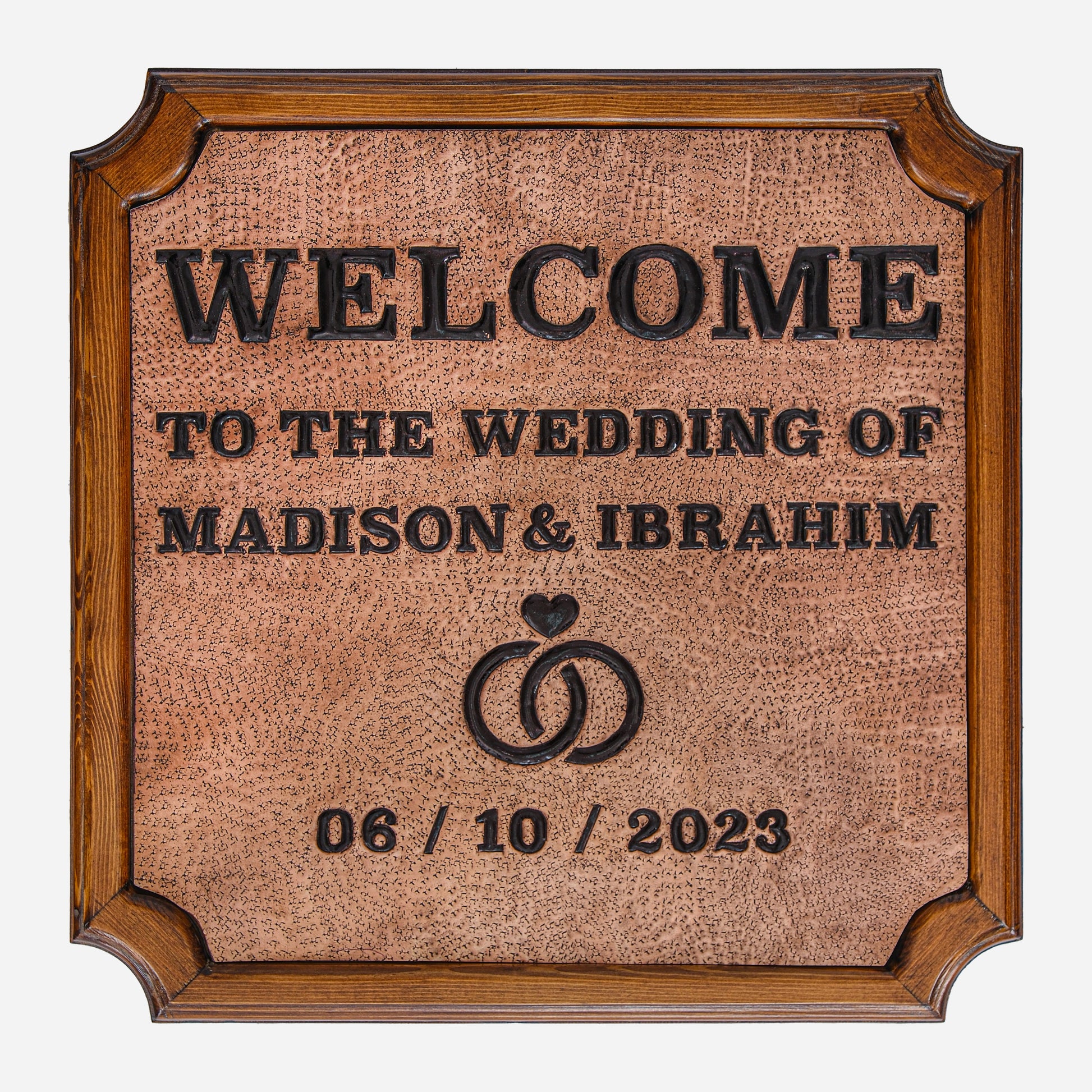 Copper Wedding Welcome Sign