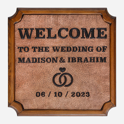 Copper Wedding Welcome Sign