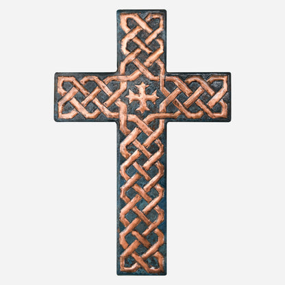 Wall Mounted Copper Cross Sculpture Artwork