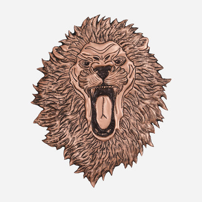 Copper Lion Head Wall Decor