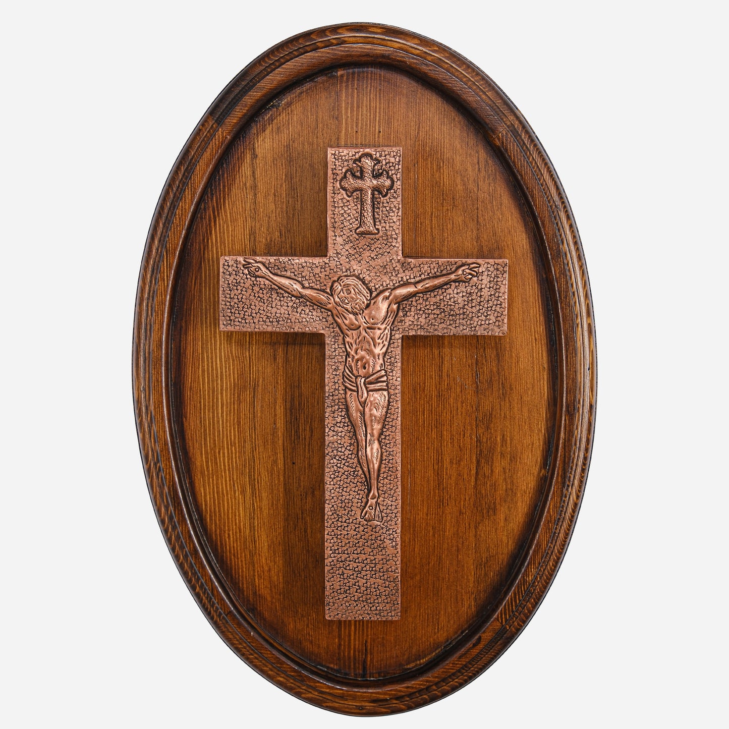 Copper Cross Wall Art (Wooden Base)