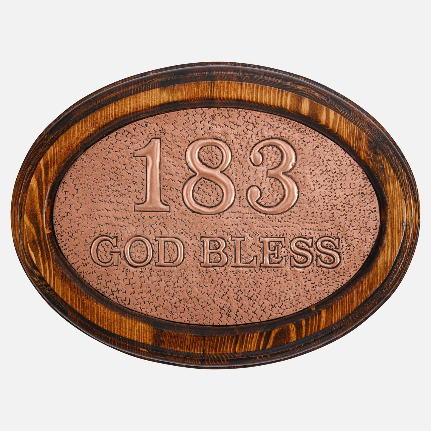 Copper Address Sign with "God Bless"