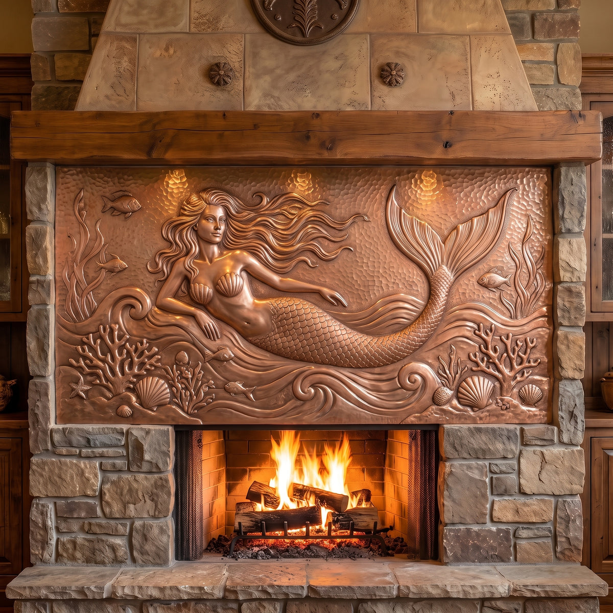 Mermaid Copper Kitchen Backsplash
