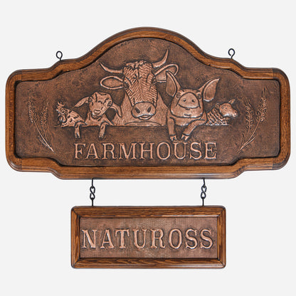 Copper Large Farmhouse Gate Sign Rider (Personalized with Name, Brown Patina)