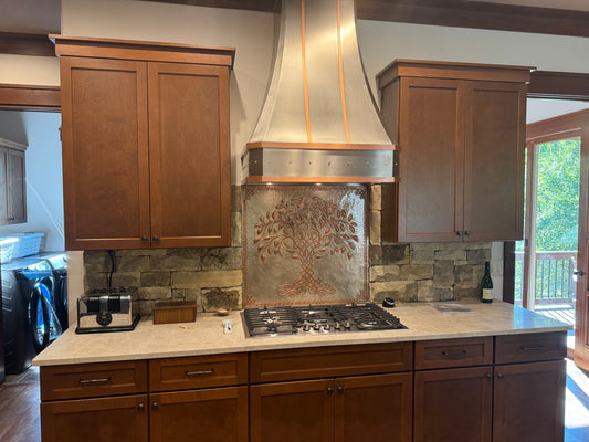 Tree of Life Copper Backsplash — Silver–Copper