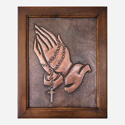 Framed Copper Artwork (Praying Hands)