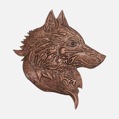 Copper Wolf Head Wall Decor