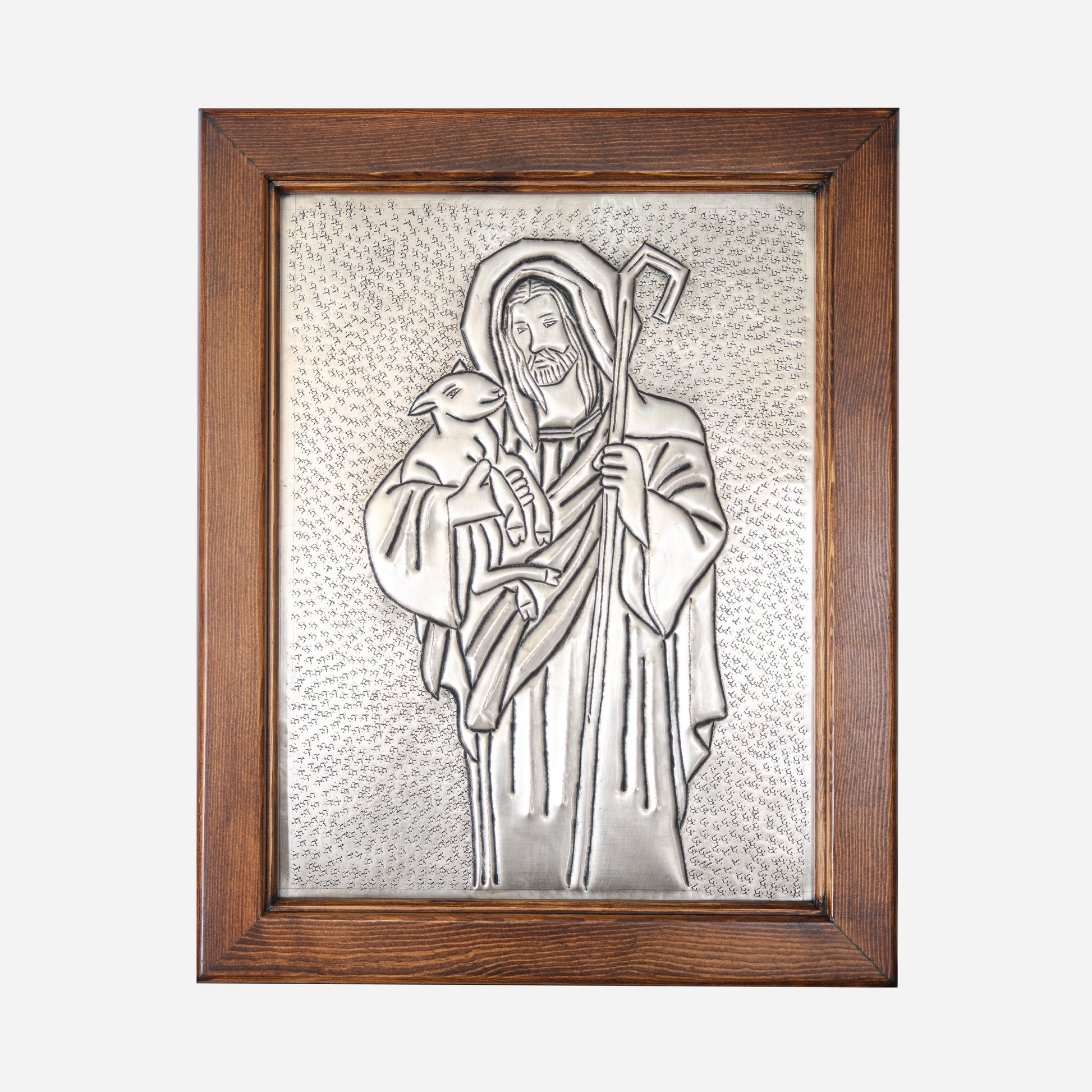 Framed Copper Artwork (Parable of the Lost Sheep)