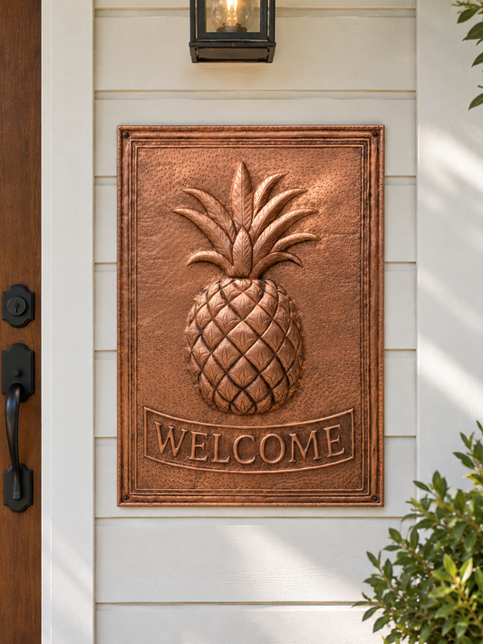 Pineapple Welcome Copper Sign