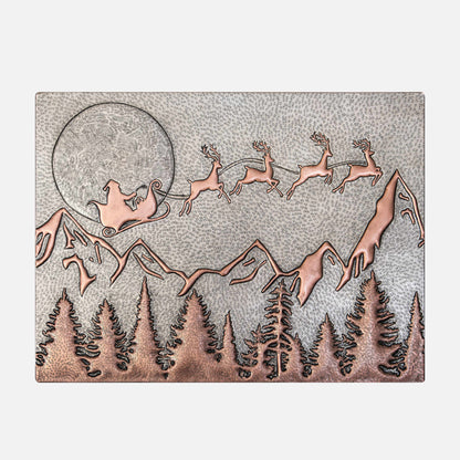 Santa Claus and Reindeer Scene Backsplash Tile