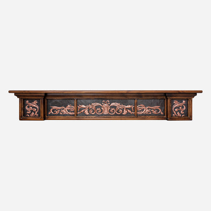 Copper and Wood Floating Shelf (Black)