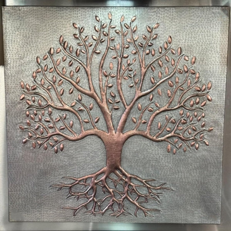 Copper Backsplash (Tree with Roots, Personalized, Silver&Copper Color)