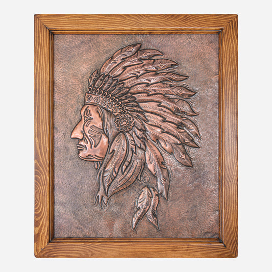 Framed Copper Artwork (Native-American)