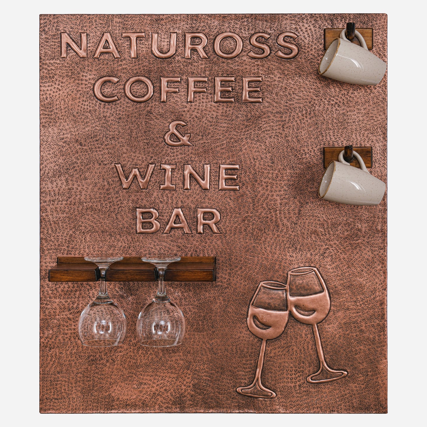 Copper Coffee Mug Holder and Wine Glass Rack (Personalized)