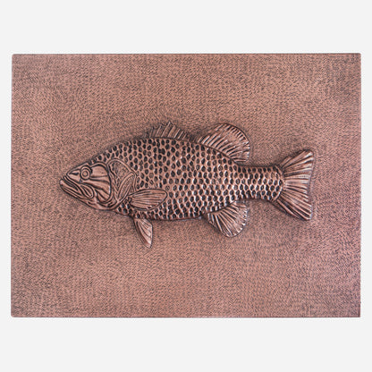 Largemouth Bass Fish Copper Wall Art 17.7"x23.6" - Natuross