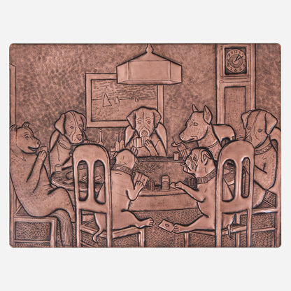 Dogs Playing Poker Reproduction Copper Wall Art 11.8x15.7" - Natuross