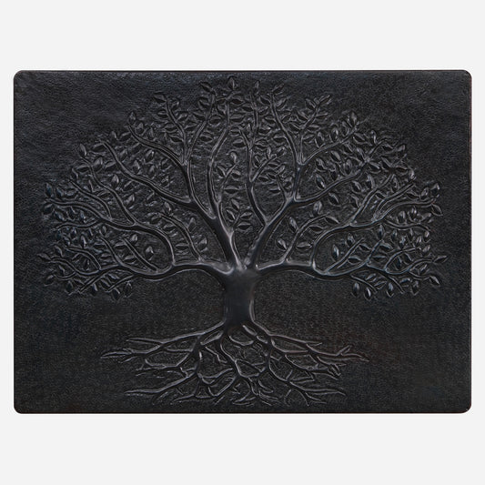 Copper Tree with Roots Kitchen Backsplash Tile 11.8"x15.7" Black