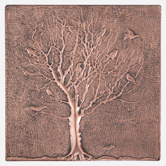 Tree Scene Copper Wall Art 11.8"x11.8"