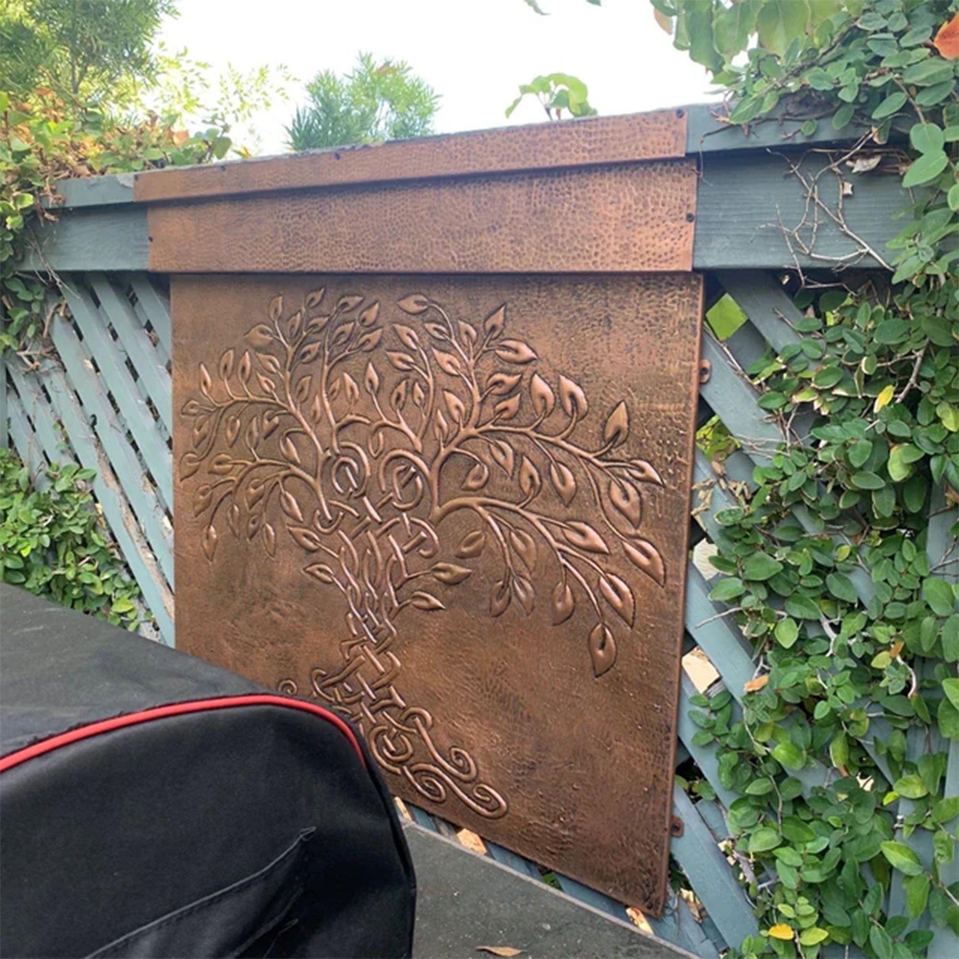 Tree of Life Copper Backsplash Tile – Hand-Hammered Copper Artwork – Custom Size, Finish & Personalized Design - Natuross