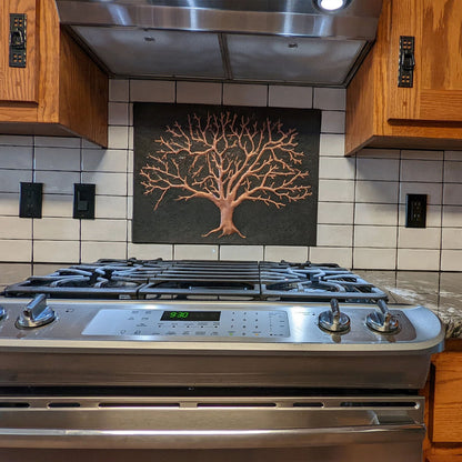 Eternal Tree Copper Backsplash in Black Patina - Natuross