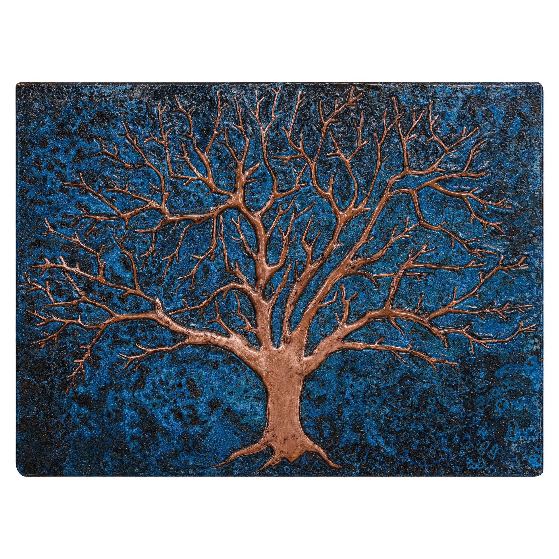 Eternal Tree Copper Backsplash in Blue - Natuross
